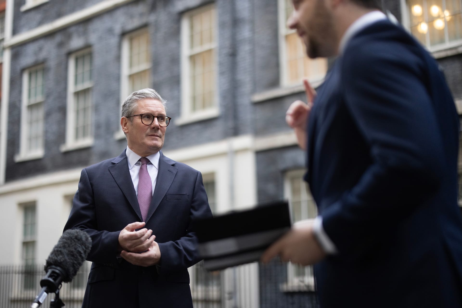 Prime Minister Keir Starmer speaks outside 10 Downing Street
